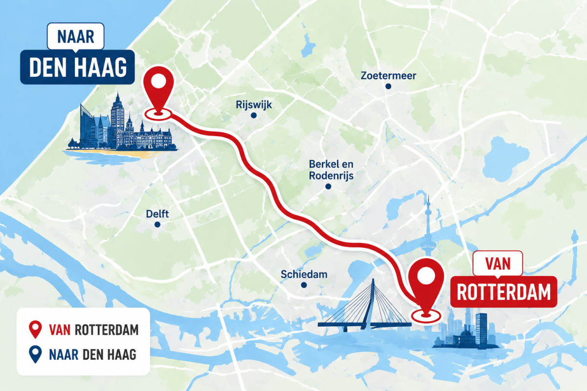 Rotterdam naar Hub Spui Den Haag